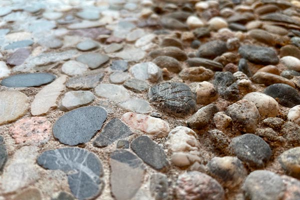 Fußboden aus Steinen